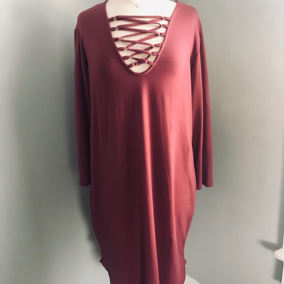 Soft Lace Up L/S Dress - Picture 3 of 6